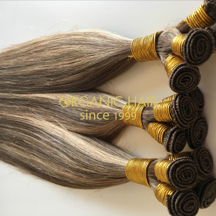 Russian remy hair hand tied weft for cuticle from Chinese factory GT20